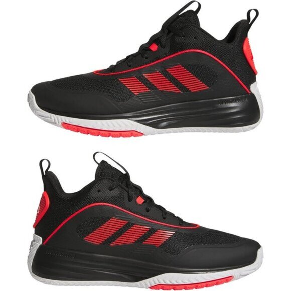 🆕Adidas Men Black/Lucid Red/White Lightweight MESH Own Mid Top Basketball Shoes - Picture 11 of 11